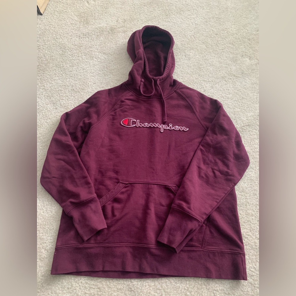 Champion sweatshirt/hoodie dark purple size large
